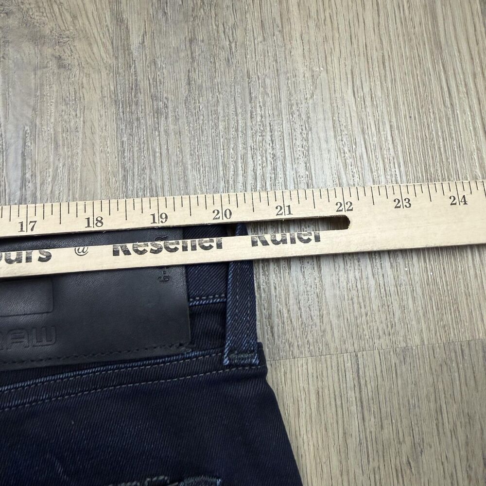 G-Star RAW 3301 Slim Jeans Mens 40x32 Blue Dark Wash Denim Straight Leg Pants - Picture 9 of 11